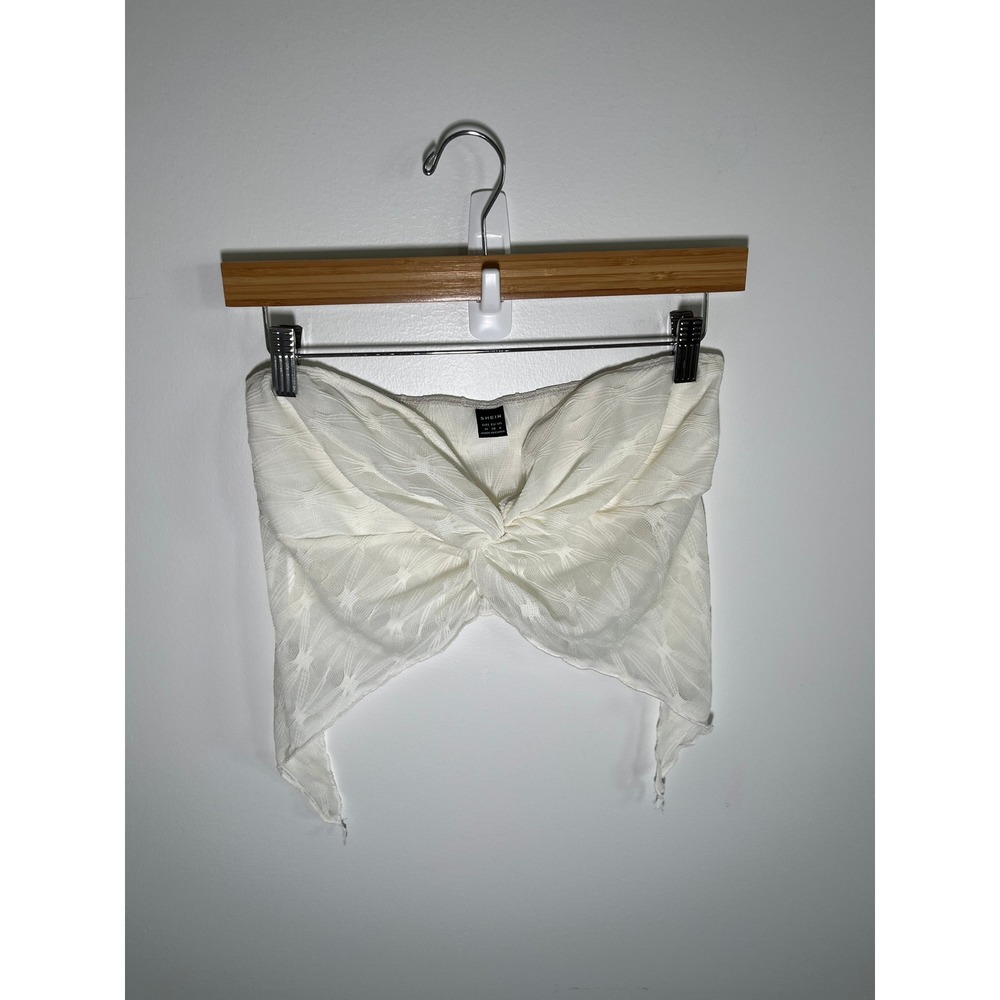 Y2K Boho Forest Fairy Asymmetrical Top Womens S White Festival Going Out